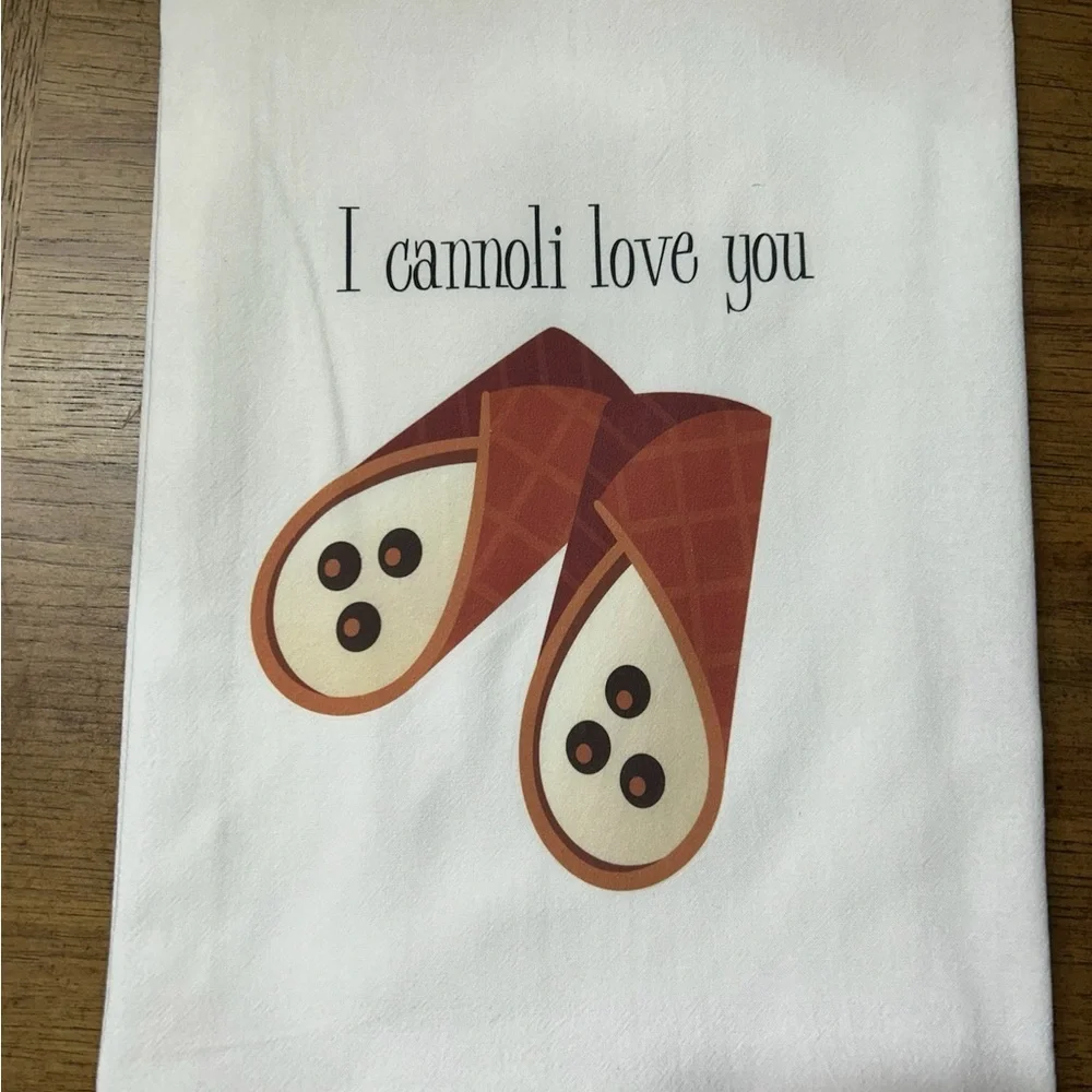NEW “I cannoli love you” kitchen dish towel - Gift Ideas